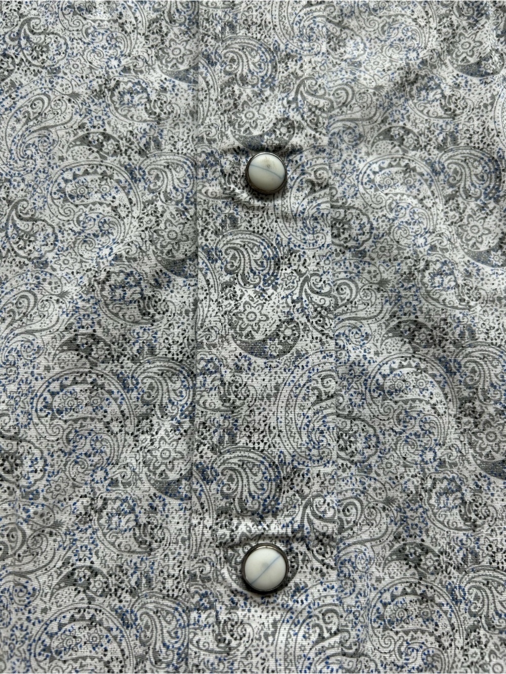 Rafter C Men’s Western Pearl Snap Button-Down Paisley Grey Shirt Size XL - Picture 10 of 12